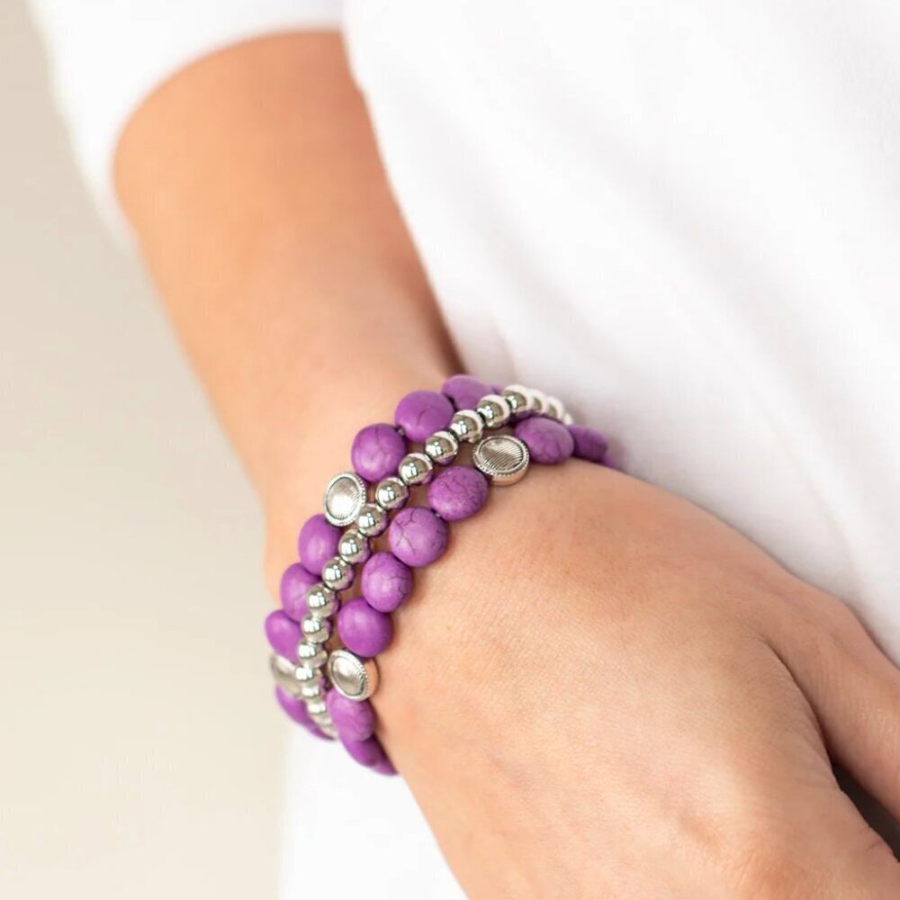 Paparazzi Jewelry - Desert Verbena - Purple Bracelet - Vintage